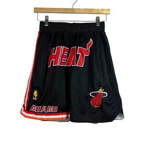 JUST DON Miami Heat Shorts Black NBA Size Small Authentic